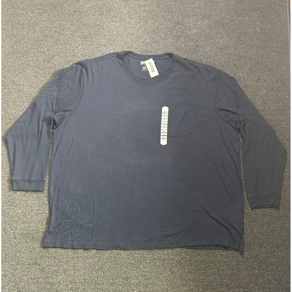 Duluth Trading Co Long Sleeve Pocket T-Shirt Navy Mens‎ 4XL Relaxed Longtail NEW